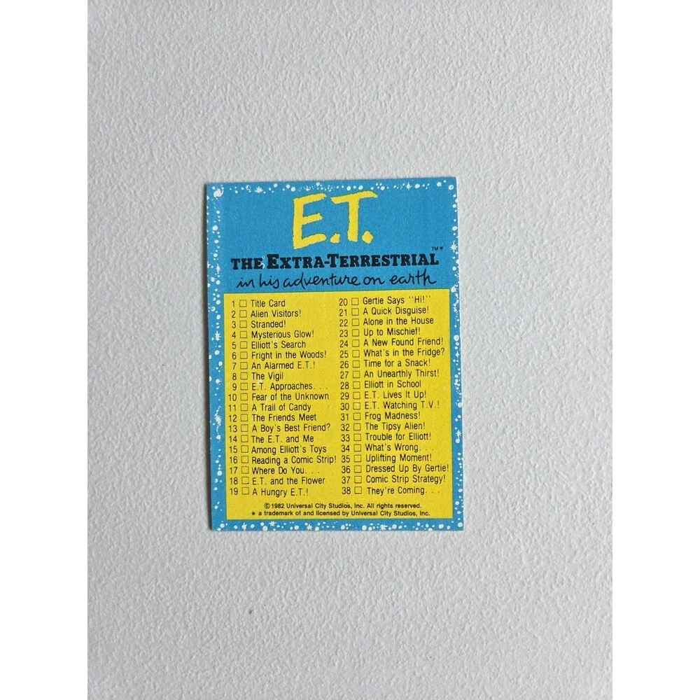 1982 Topps E.T. The Extra-Terrestrial Movie Cards Lot Of 24 Cards Plus Stickers